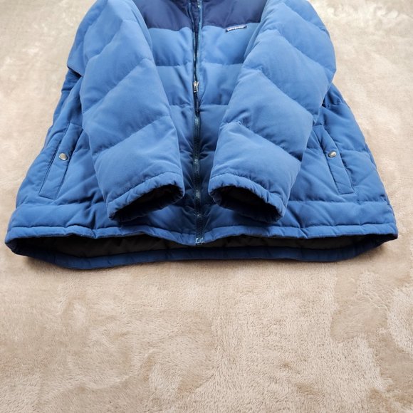 Patagonia Bivy Down Jacket 2Tone Blue Full Zip Snap Buttons Men's Size XXL 2XL - Picture 6 of 10